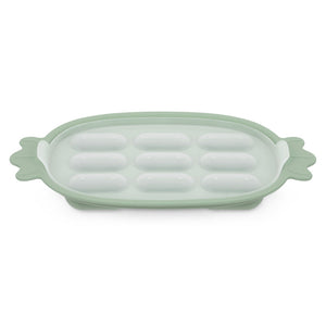 Haakaa Silicone Nibble Tray in angle view, perfect for baby feeding and snack time. Safe, durable, and easy to clean.