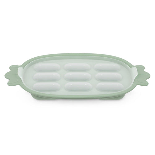 Haakaa Silicone Nibble Tray in angle view, perfect for baby feeding and snack time. Safe, durable, and easy to clean.