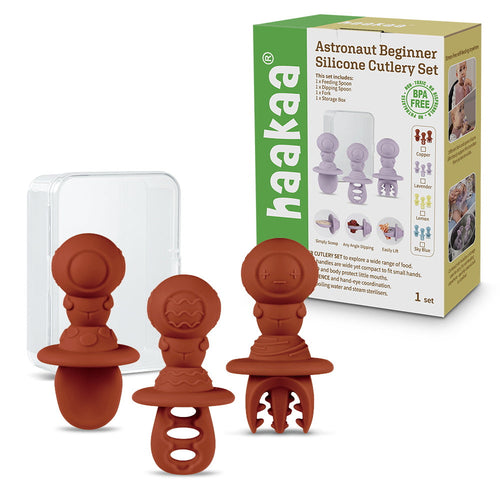Haakaa Astronaut Beginner Silicone Cutlery Set