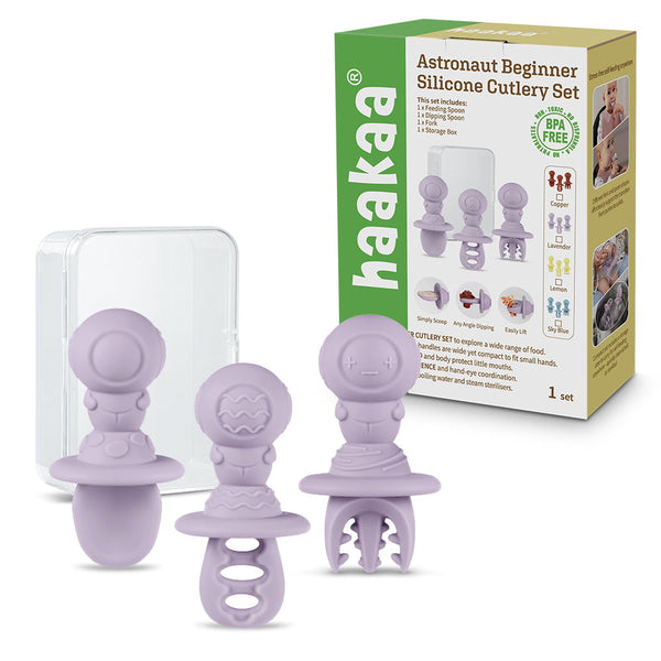 Haakaa Astronaut Beginner Silicone Cutlery Set