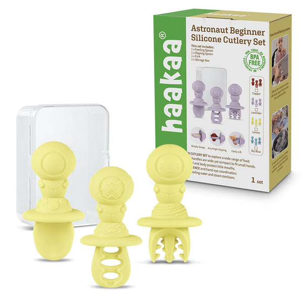 Haakaa Astronaut Beginner Silicone Cutlery Set