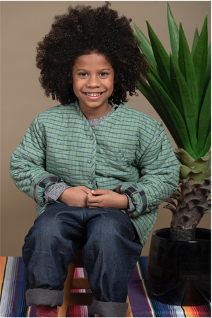 Reversible Kids Jacket - Celadon Patchwork