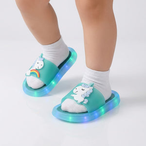 Unicorn LED Light-Up Slippers – Ages 1–8