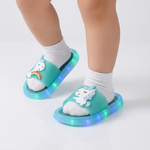Unicorn LED Light-Up Slippers – Ages 1–8