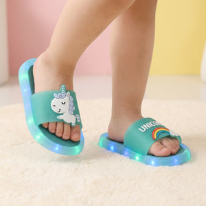 Unicorn LED Light-Up Slippers – Ages 1–8