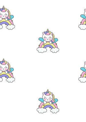 Unicorn With Rainbow Printed Canopy