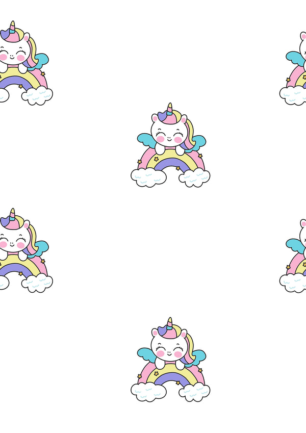Unicorn With Rainbow Printed Canopy