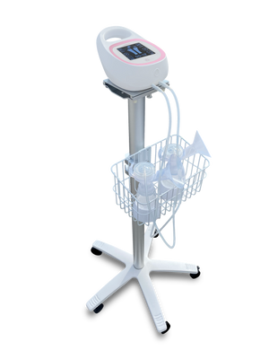 Rolling trolley stand for Unimom Opera breast pump, perfect for easy mobility and convenient pumping sessions.