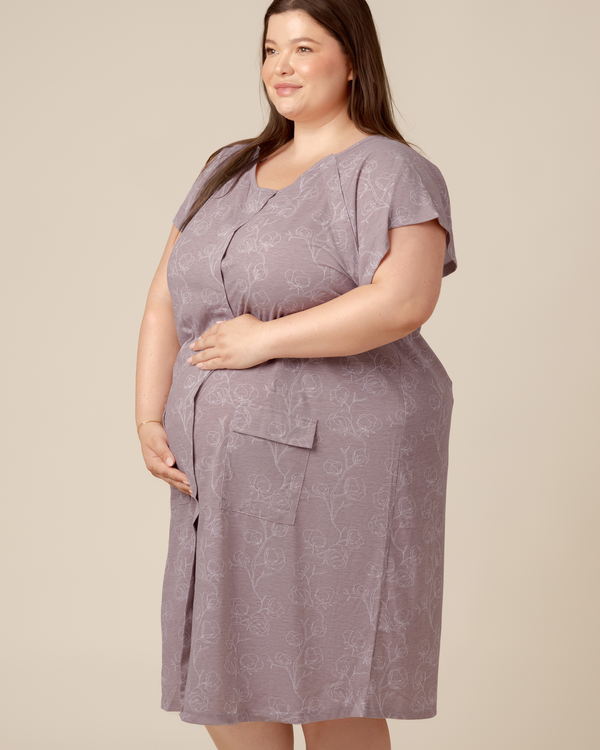 Universal Labor & Delivery Gown | Lilac Bloom - MOOGCO Baby
