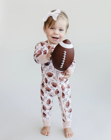 Bamboo Zip Romper | Game Day - MOOGCO Baby