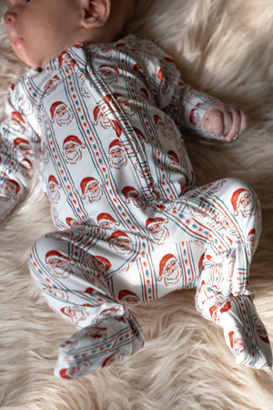 Vintage Santa Bamboo Christmas Pajamas - Zippy
