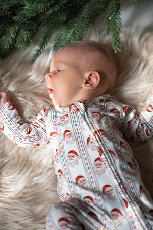 Vintage Santa Bamboo Christmas Pajamas - Zippy