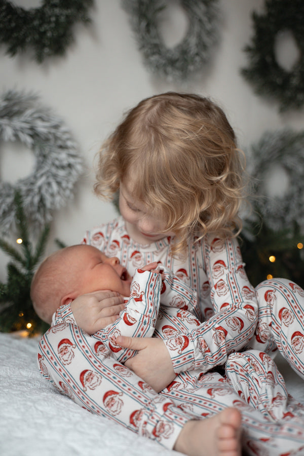 Vintage Santa Bamboo Christmas Pajamas - Zippy