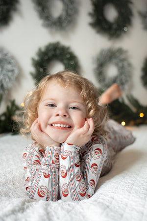 Vintage Santa Bamboo Christmas Pajamas - 2pc Set