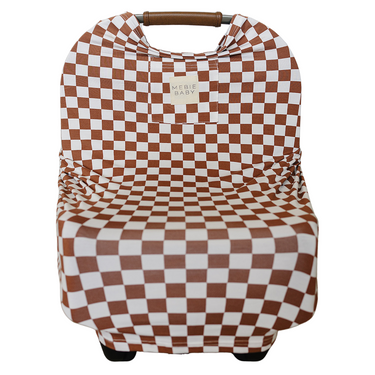Rust Checkered Ribbed Bamboo Multi-Use Cover - MOOGCO Baby