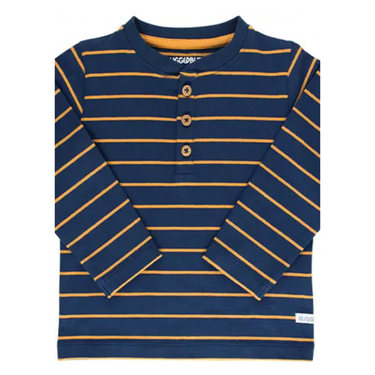 Boys Navy & Honey Stripe Henley