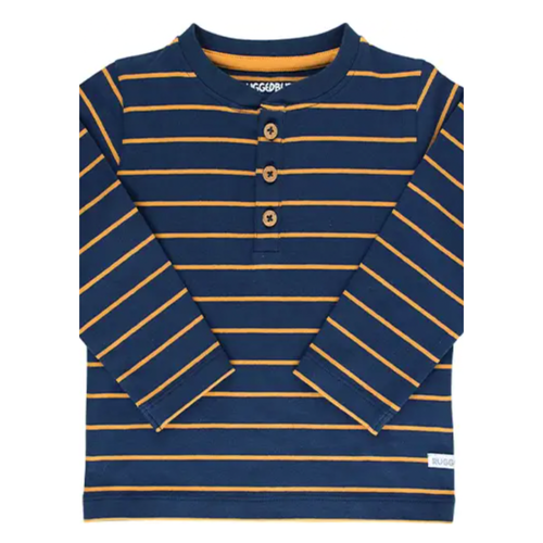 Boys Navy & Honey Stripe Henley