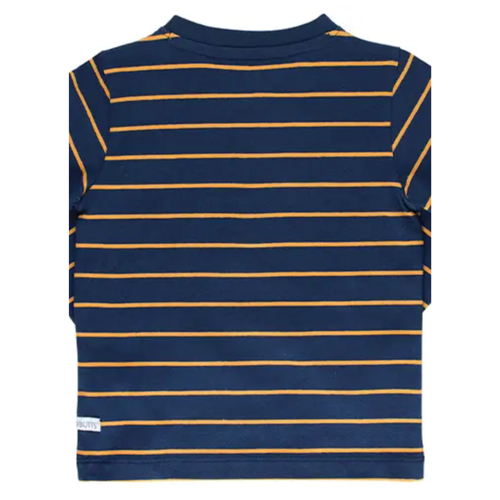 Boys Navy & Honey Stripe Henley