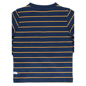Boys Navy & Honey Stripe Henley