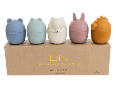 Colorful animal bath toy set for babies, perfect for fun and safe bath time play.