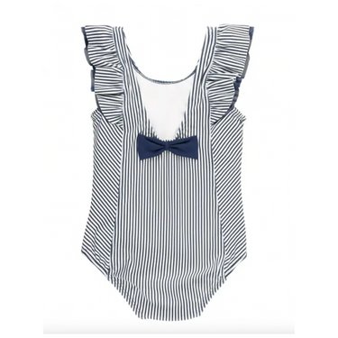 Navy Stripe Waterfall One Piece
