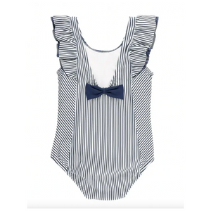Navy Stripe Waterfall One Piece