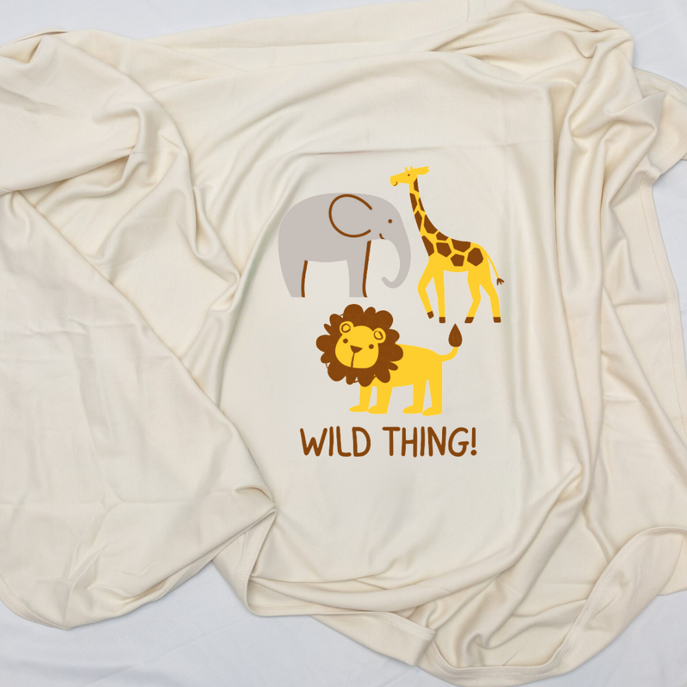 Wild Thing Animal Baby Blanket - Organic Cotton for Newborns