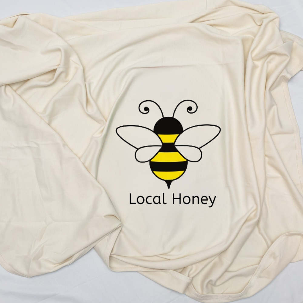 Local Honey Bumble Bee Baby Blanket - Organic Cotton for Newborns
