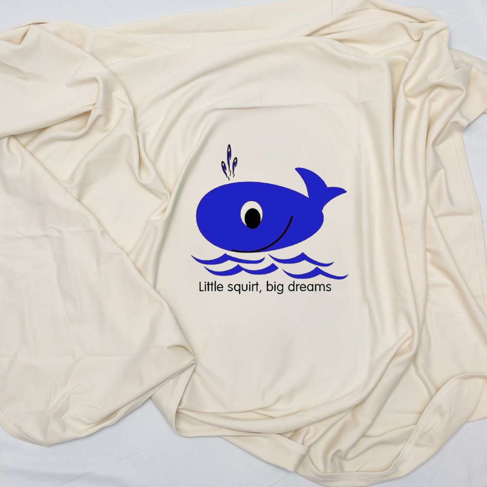 Big Dreams Whale Baby Blanket - Organic Cotton for Newborns