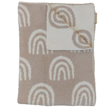 Taupe Rainbow Plush Blanket - MOOGCO Baby