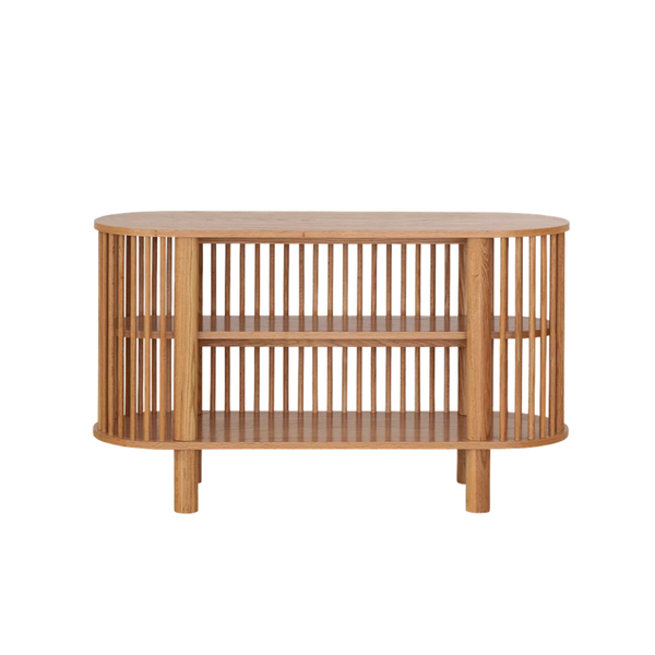 Oak Two Tiered Fluted Shelf