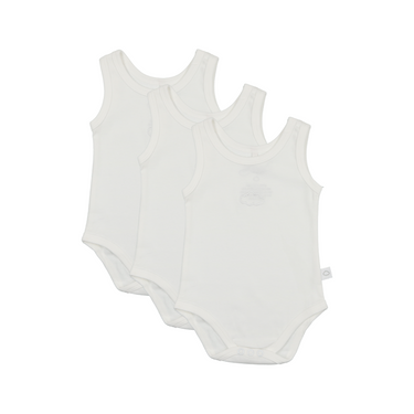 Baby boy sleeveless undershirts, 3-pack bodysuits in soft cotton, perfect for comfort and layering.