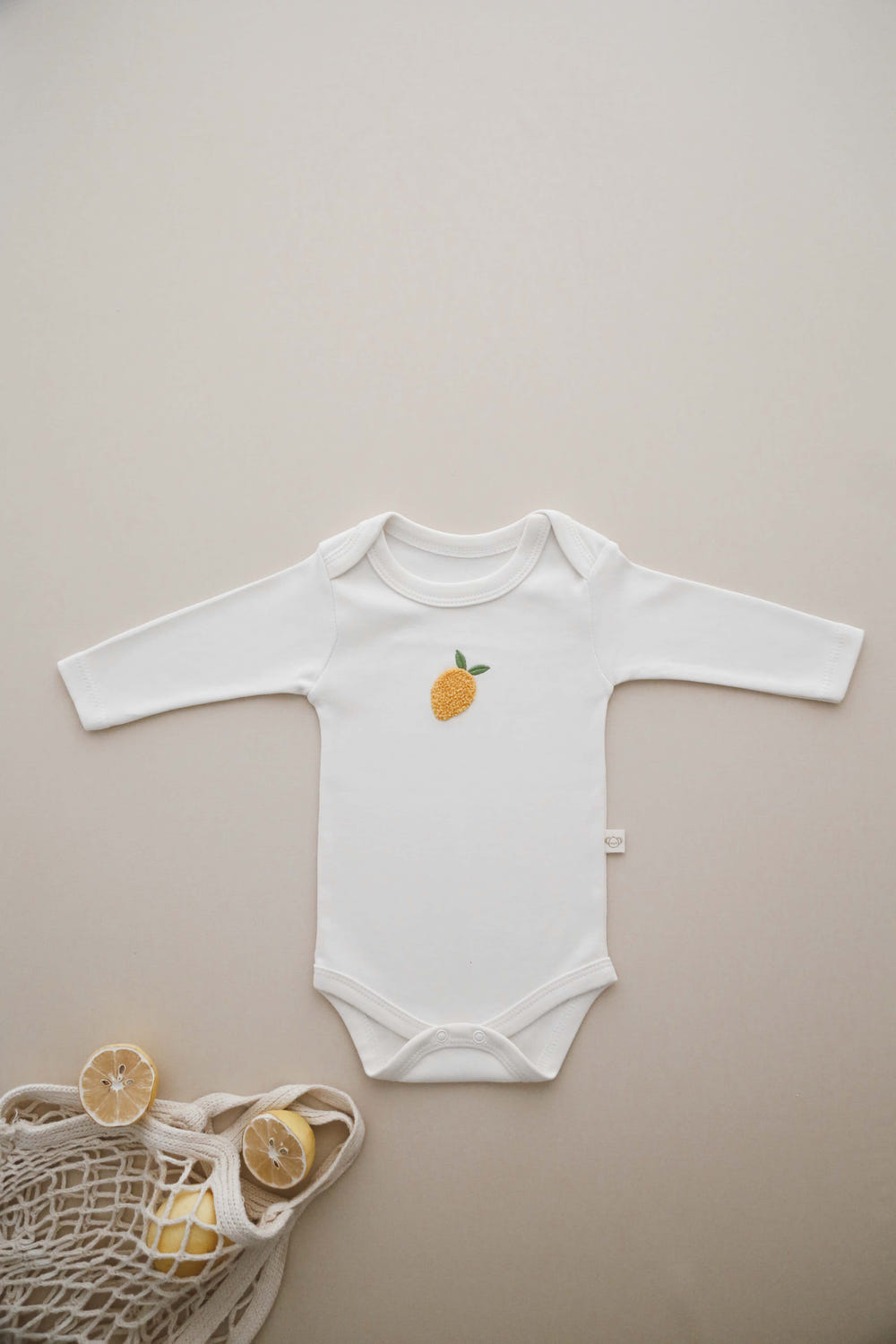 Lemon Patterned Long Sleeve Bodysuit