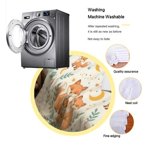 Custom Name Fox Blanket – Personalized Woodland Gift for Babies & Kids