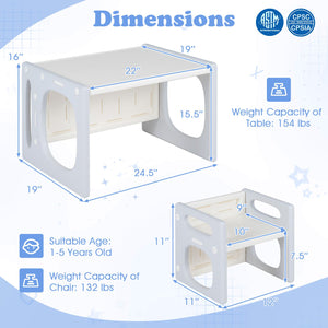 Versatile Kids Table and Chairs Set for Toddlers Ages 1-5