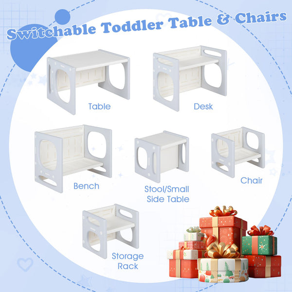 Versatile Kids Table and Chairs Set for Toddlers Ages 1-5