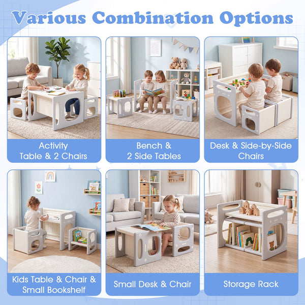 Versatile Kids Table and Chairs Set for Toddlers Ages 1-5
