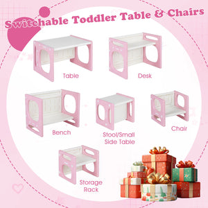 Versatile Kids Table and Chairs Set for Toddlers Ages 1-5