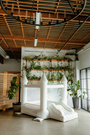 Mini Ava - White Bounce House with Cone Tops