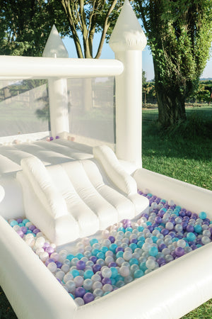 Mini Marcos - White COMBO Bounce House with Ball Pit