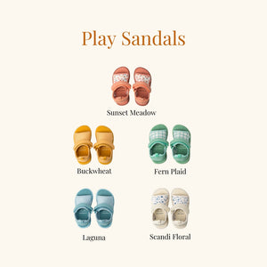 Baby Play Sandal in Fern Plaid, stylish and comfortable footwear for little ones, shown from angle 9.