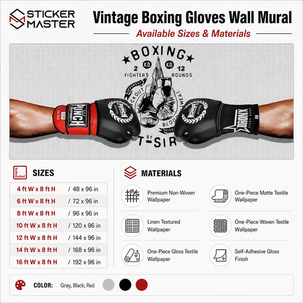 Vintage Boxing Gloves Wall Mural