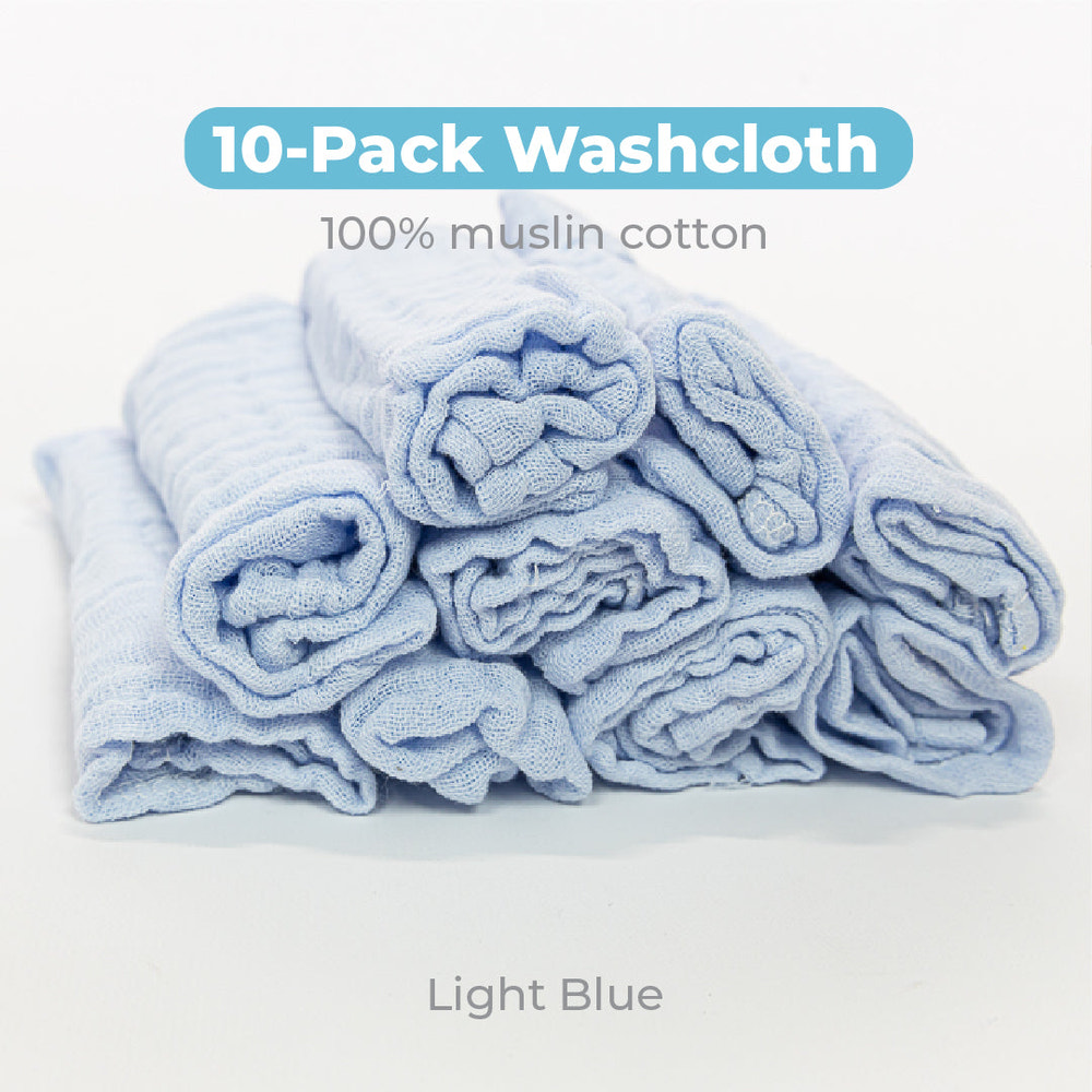 Primo Passi - Hooded Muslin Towel, Light Blue