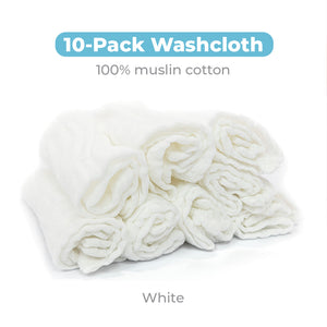 Primo Passi - Muslin Washcloths, 10Pk, White