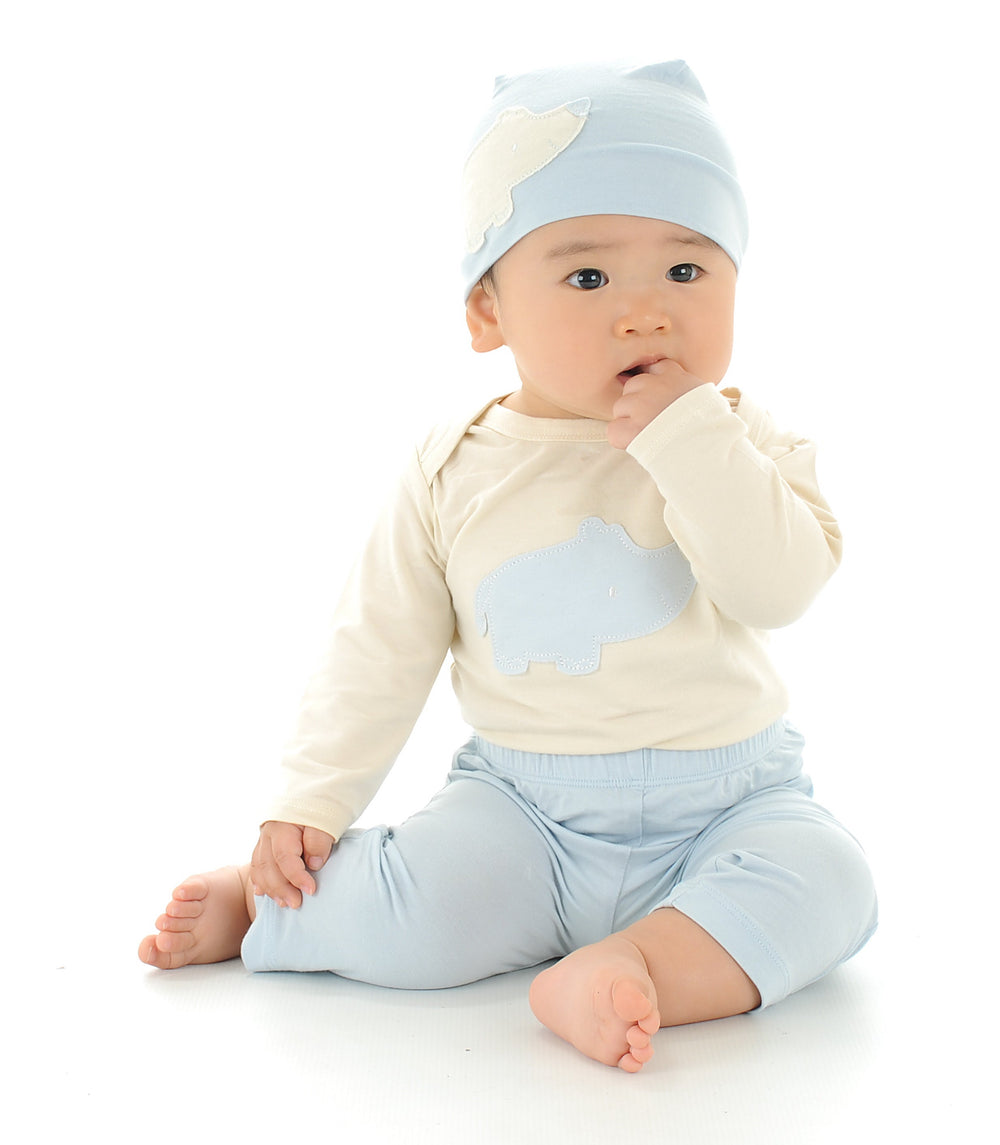 Bamboo Long Sleeve Onesie (Sea Breeze Rhino)