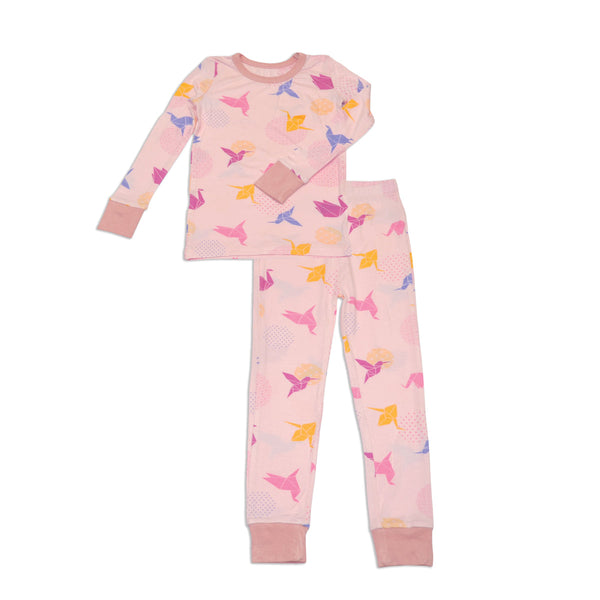 Bamboo Long Sleeve Pajama Set (Origami Print)