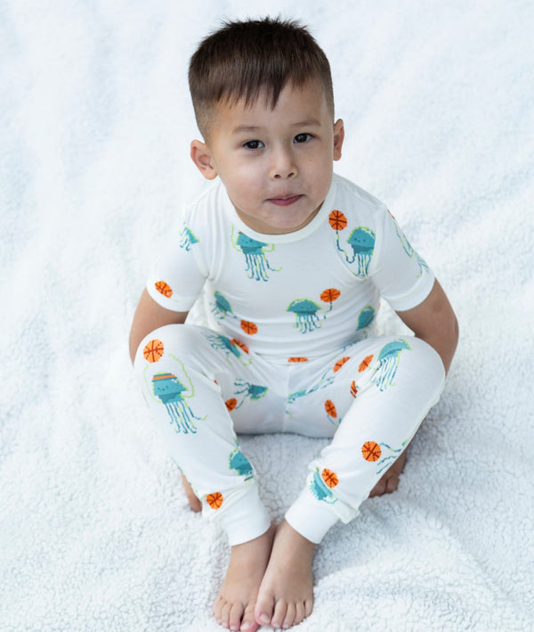 Bamboo Short Sleeve Pajama Set (Pixel Jelly Print)