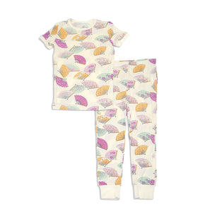 Bamboo Short Sleeve Pajama Set (Fancy Fan Print)