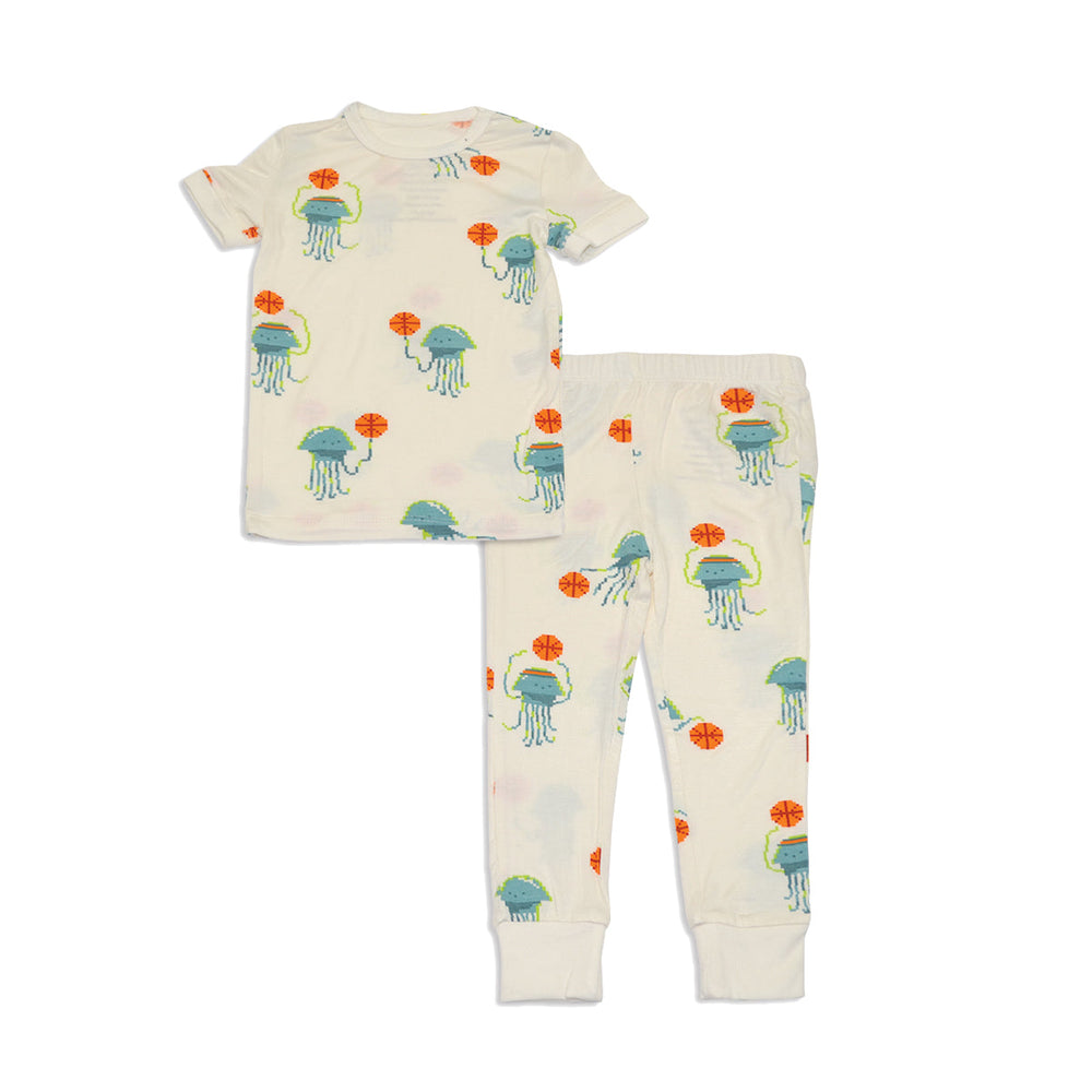 Bamboo Short Sleeve Pajama Set (Pixel Jelly Print)