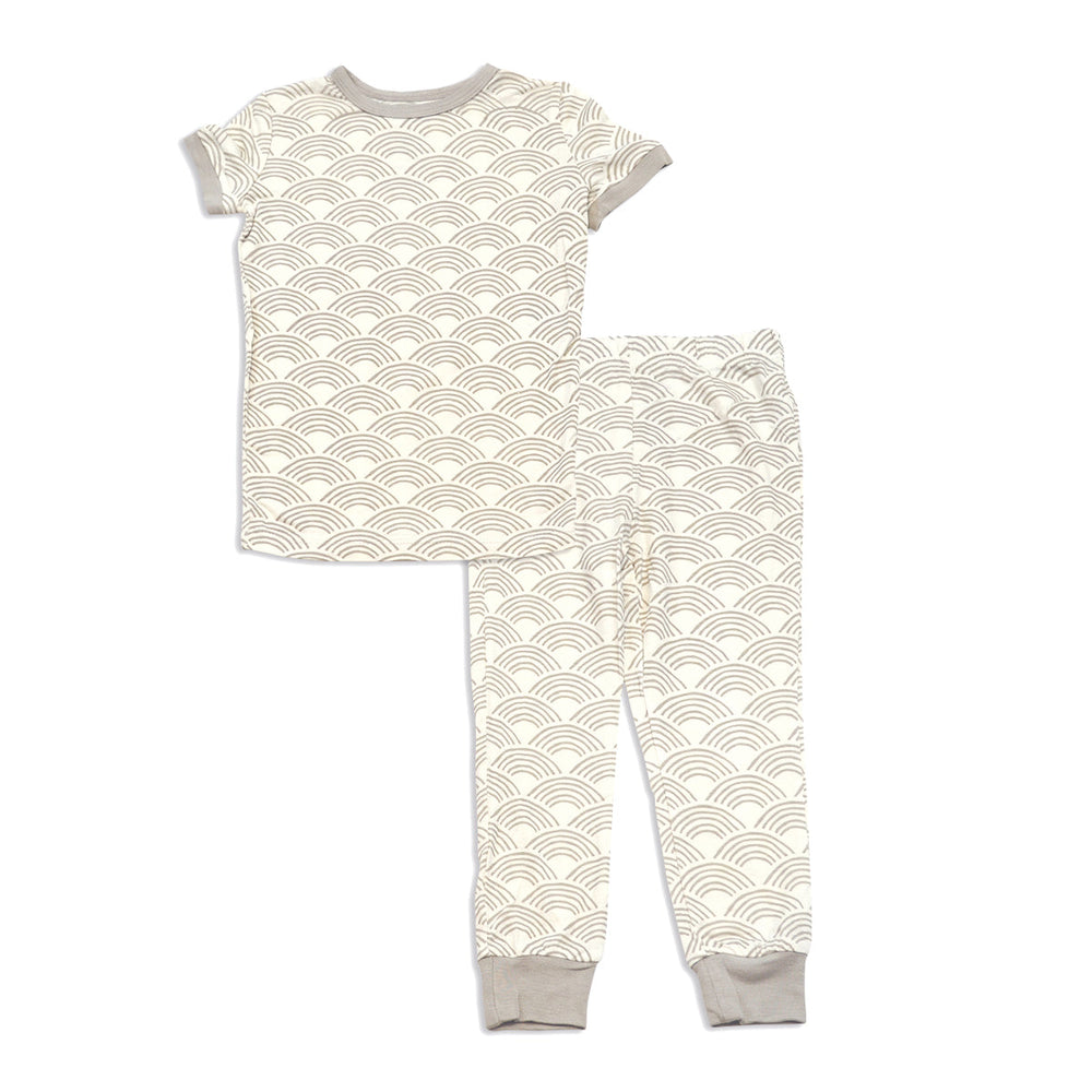 Bamboo Short Sleeve Pajama Set (Wobbly Wave Print)